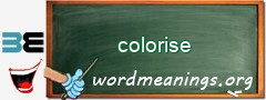 WordMeaning blackboard for colorise